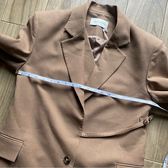 NWT Frankie shop more than yesterday the double layer wrap blazer praline size S - Picture 6 of 11